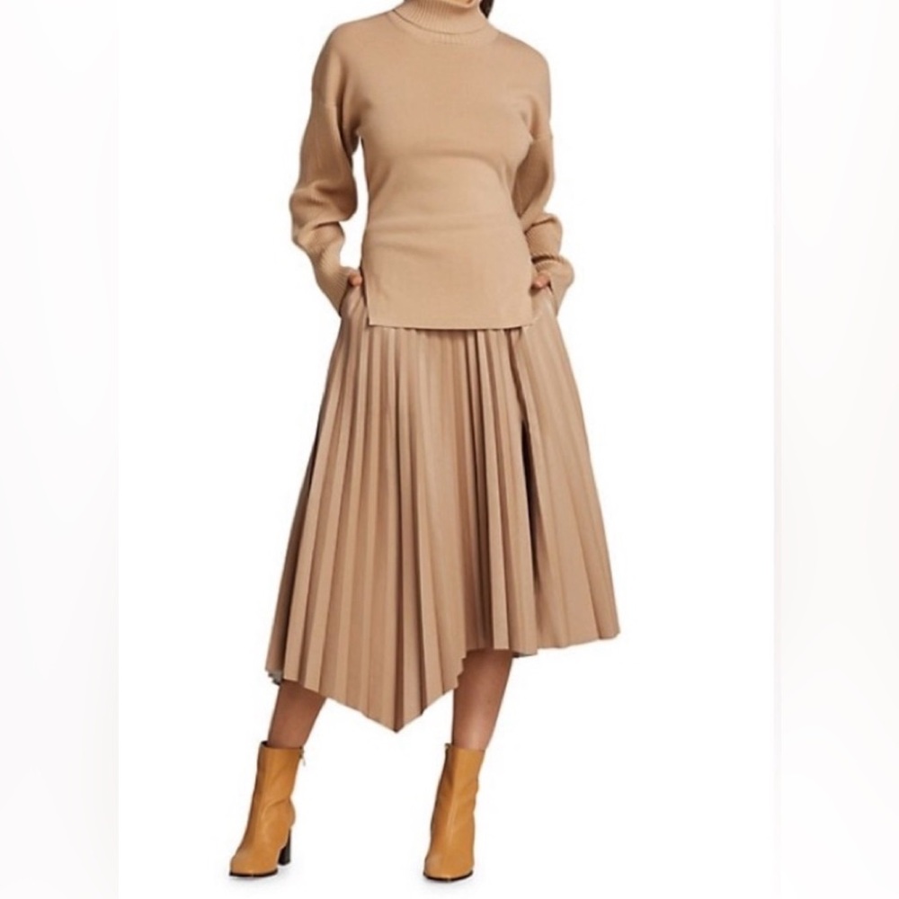 Jonathan Simkhai Tan Pleated Skirt